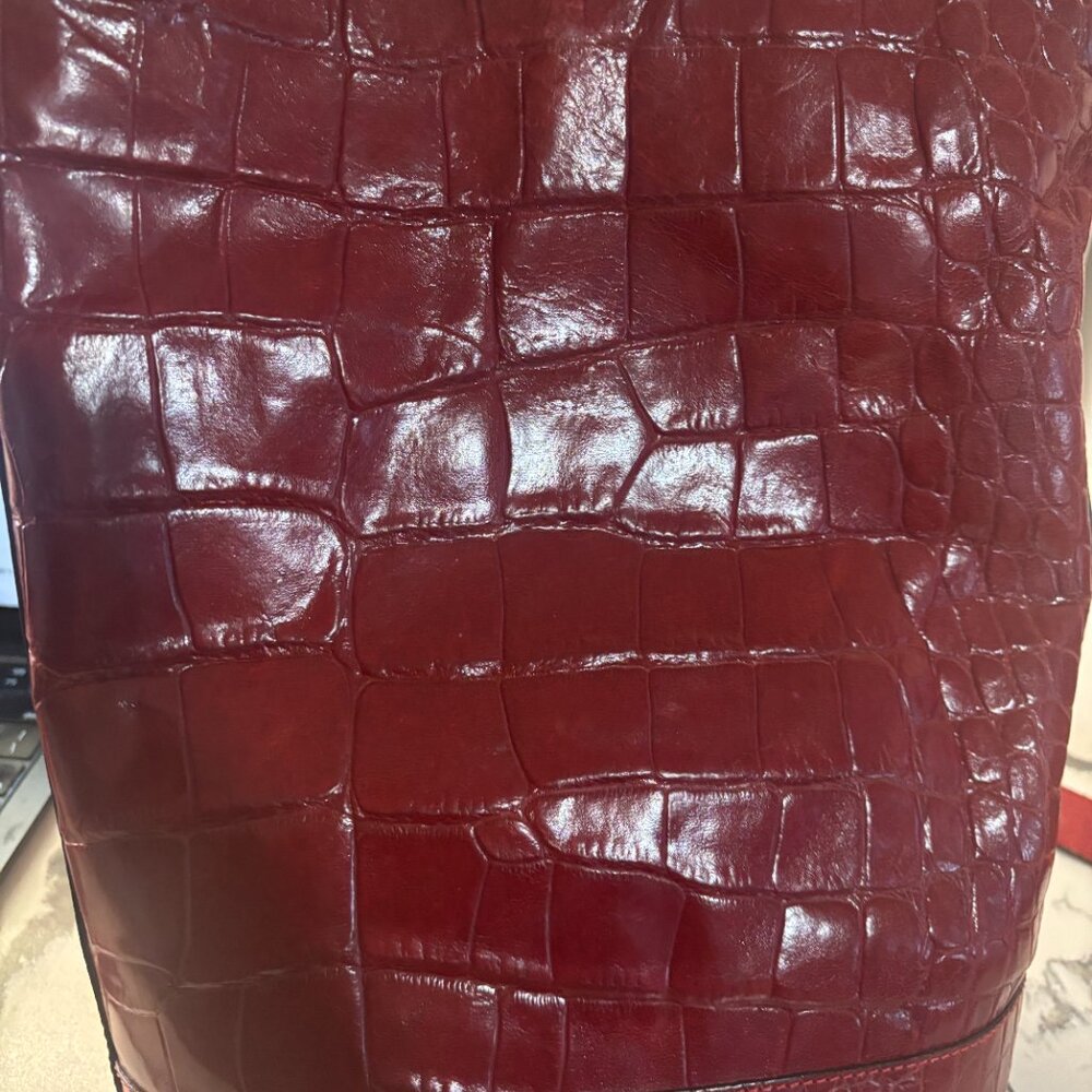 Vintage Bally red croc bucket bag purse - Picture 6 of 9